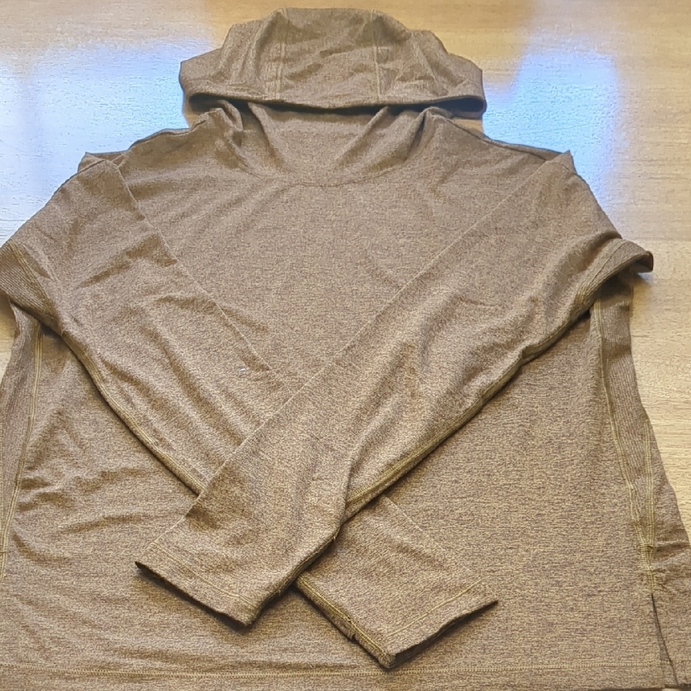 Athleta Heathered Brown Hoodie Sweatshirt